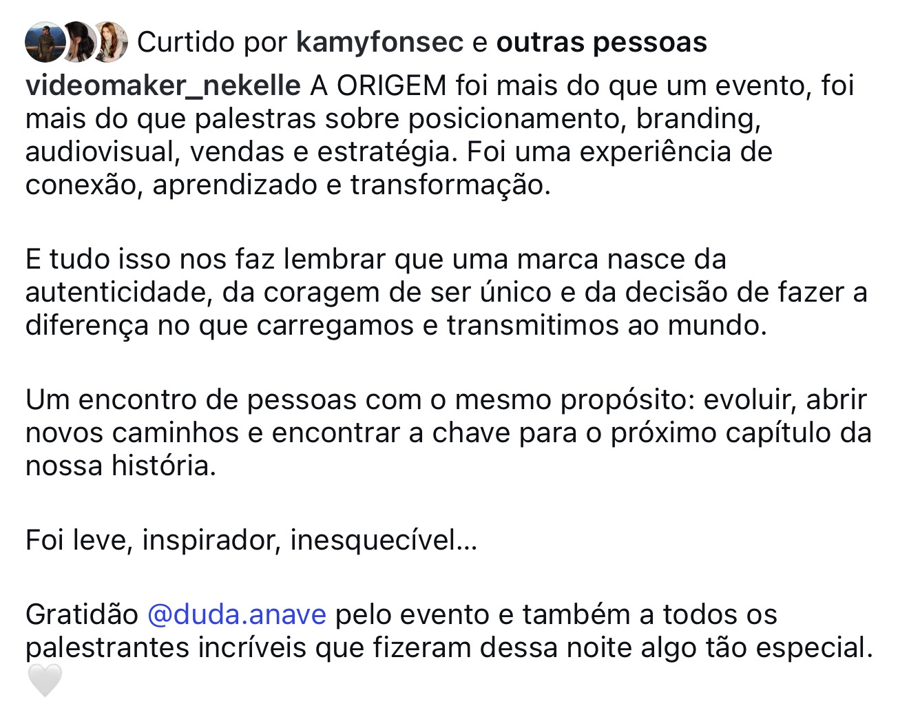 Depoimento sobre A Origem